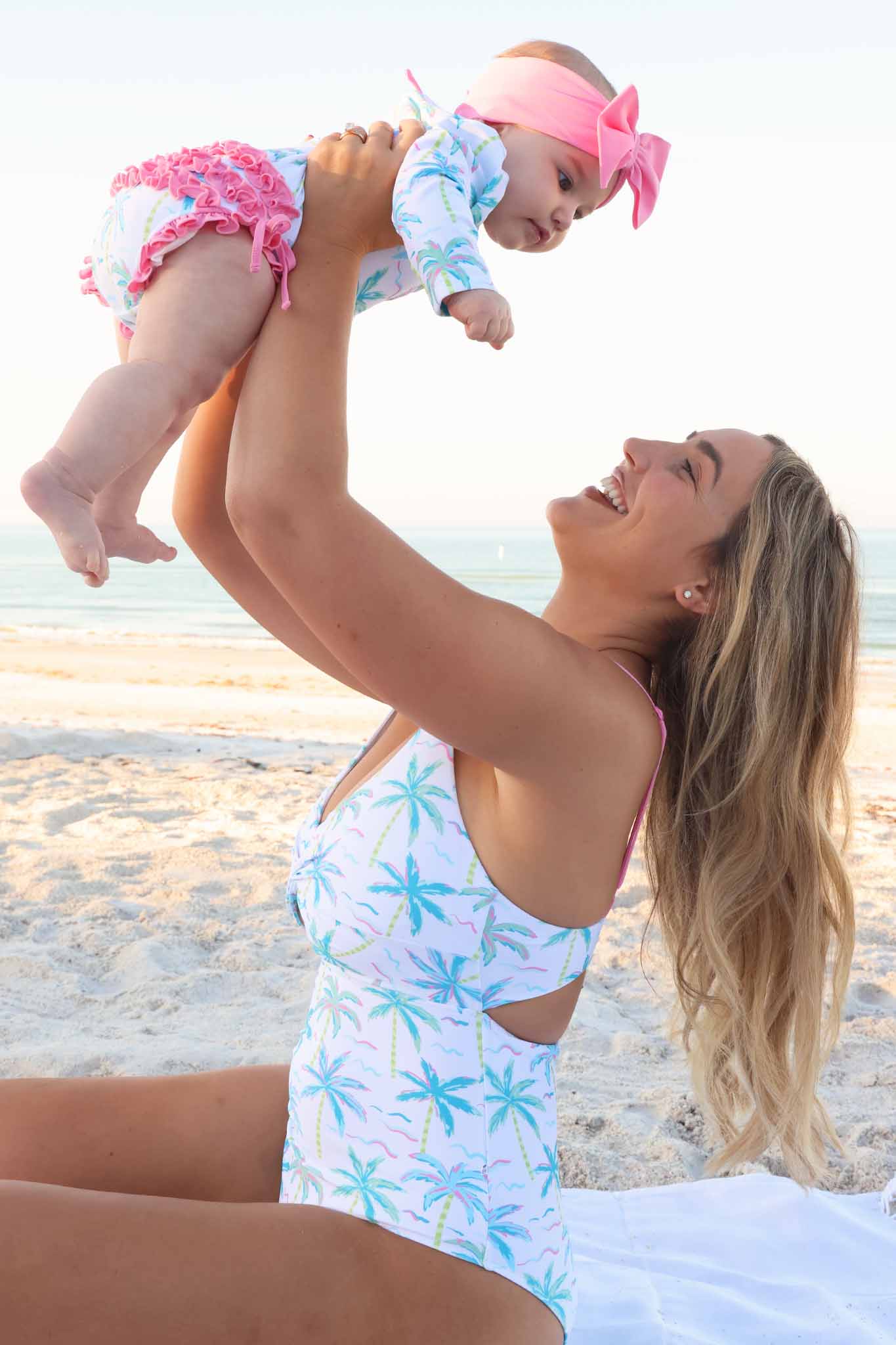 Long Sleeve Rash Guard With Ruffle Bottom | Blue Lagoon
