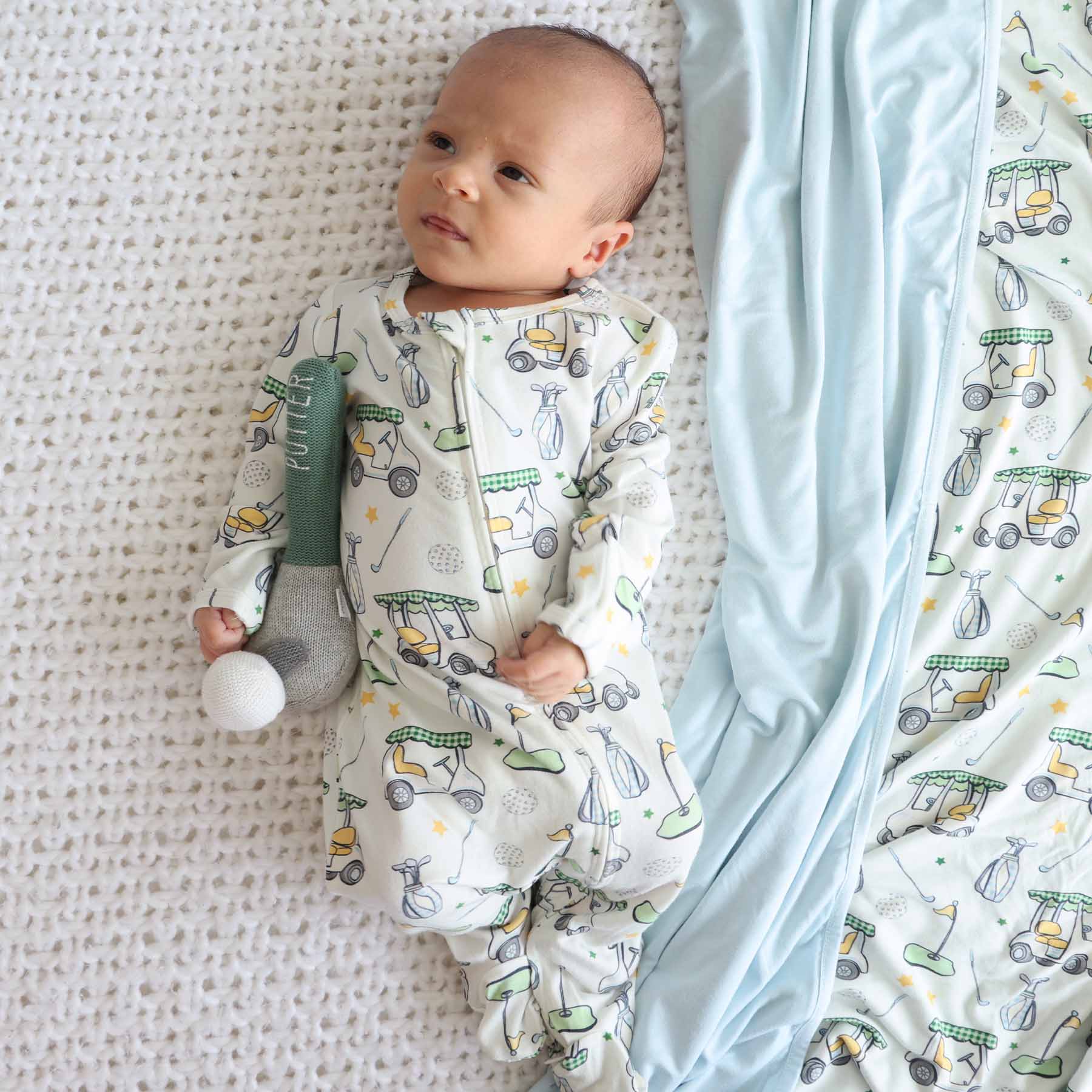 Country Club Cuties Zipper Footie | Blue