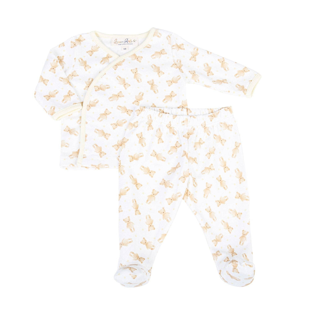 Teddy Print Footed Pant Set