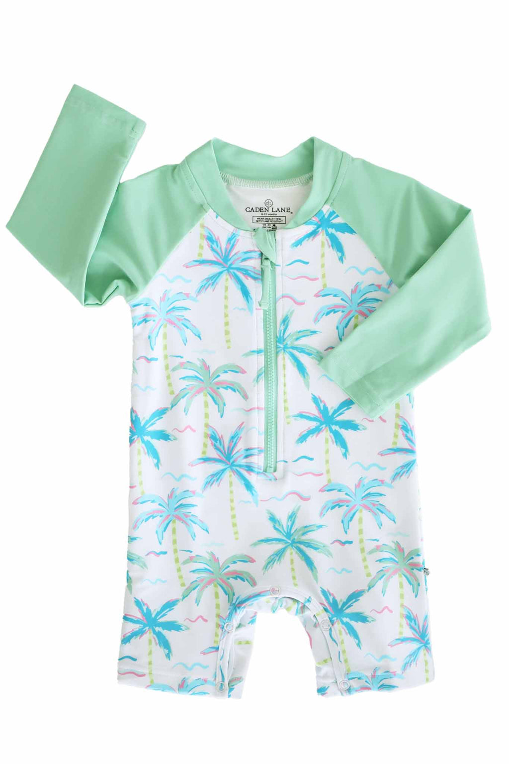 Long Sleeve Rash Guard Swim Romper Shortie | Blue Lagoon