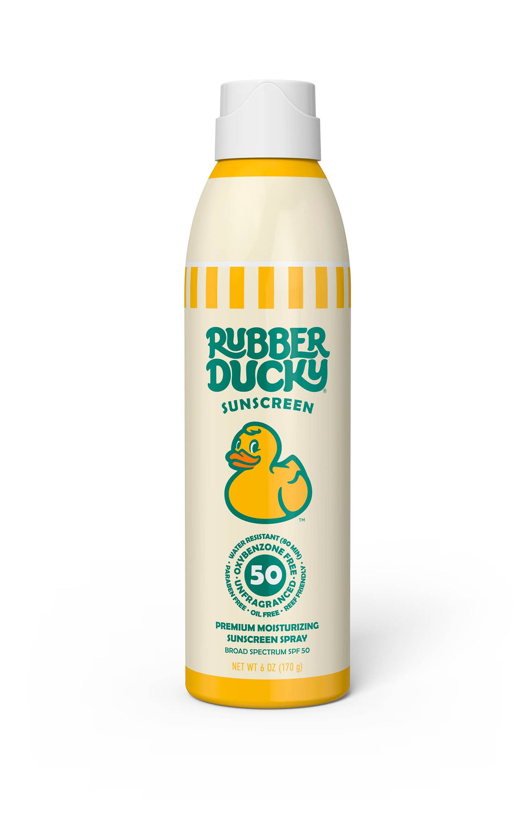 Spray Sunscreen SPF 50, Rubber Ducky Brand, 6 oz, Clear