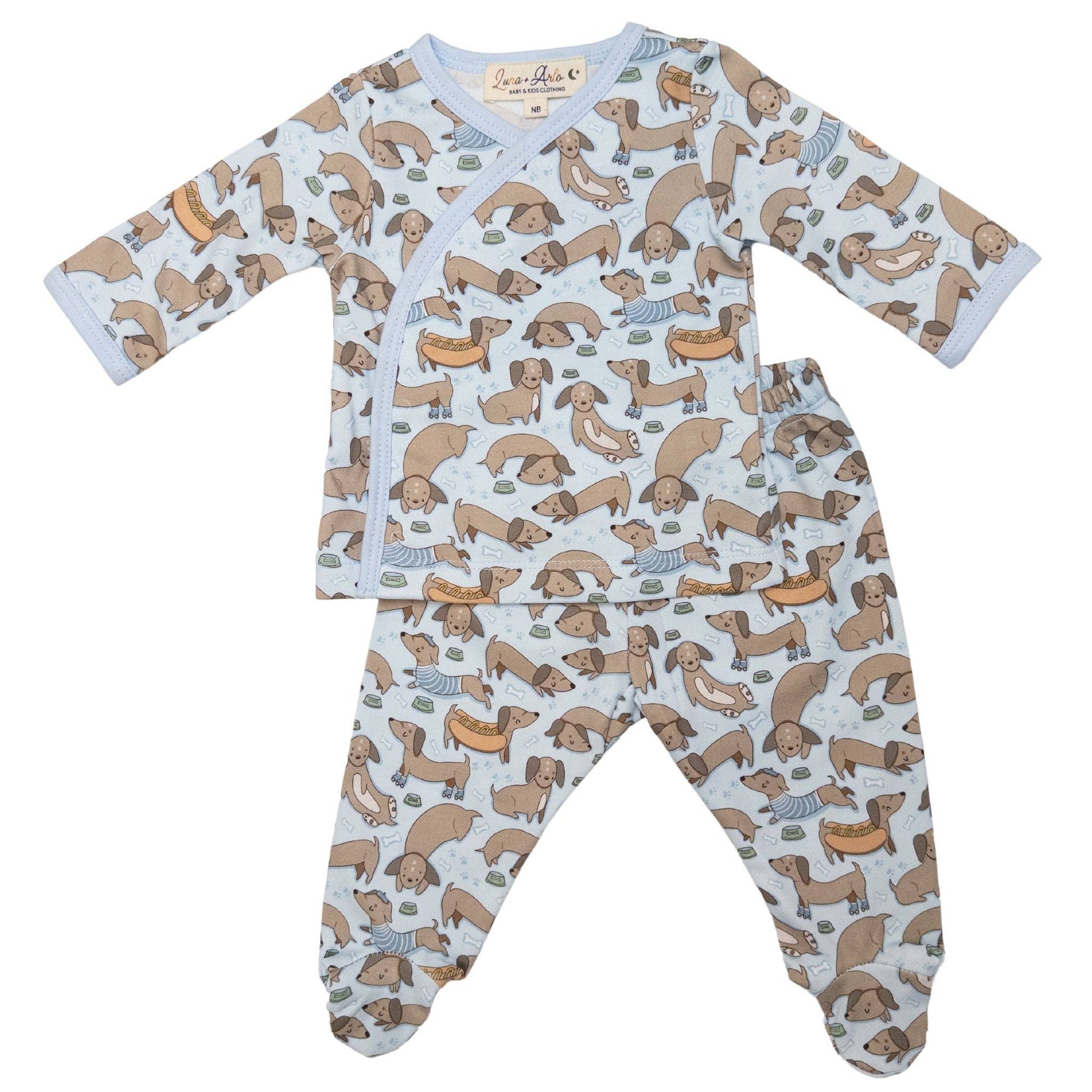 Daschunds Footed Pant Set