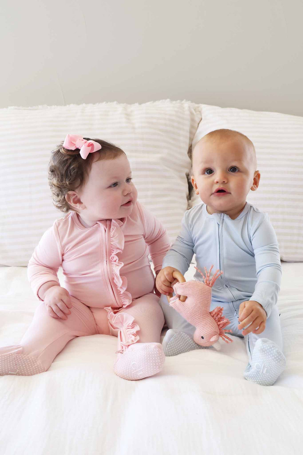 Bamboo Ruffle Zipper Footie