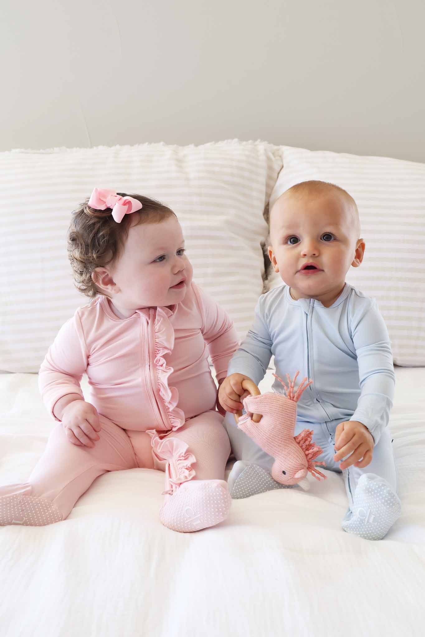 Bamboo Ruffle Zipper Footie
