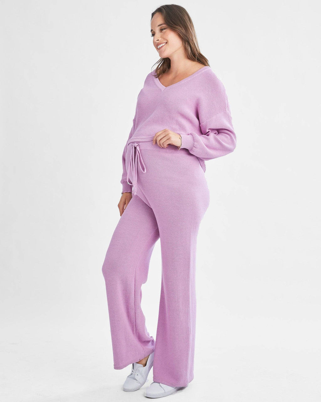 Ella 2 Piece Loungewear Cotton Set in Lilac