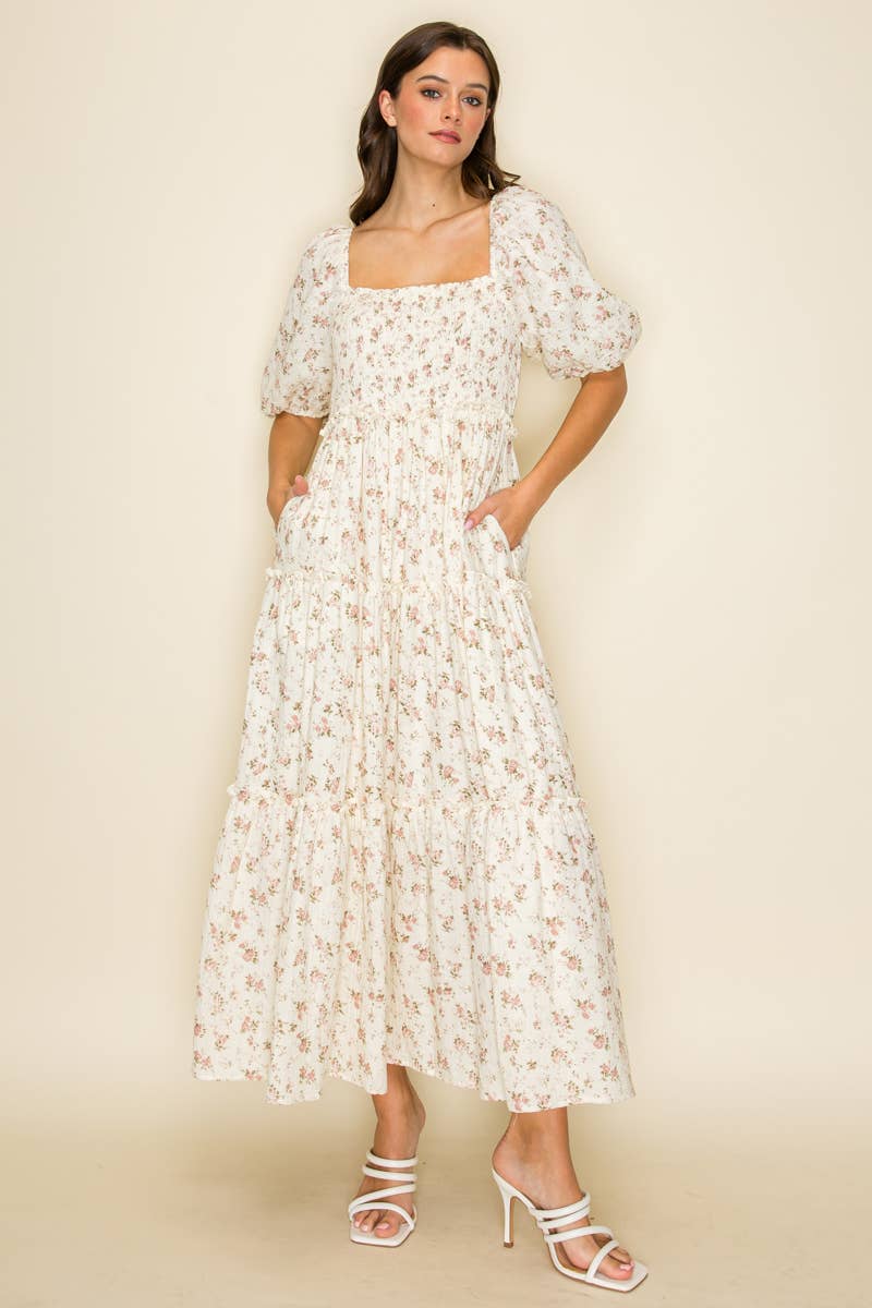 Dusty Rose Smocked Dress
