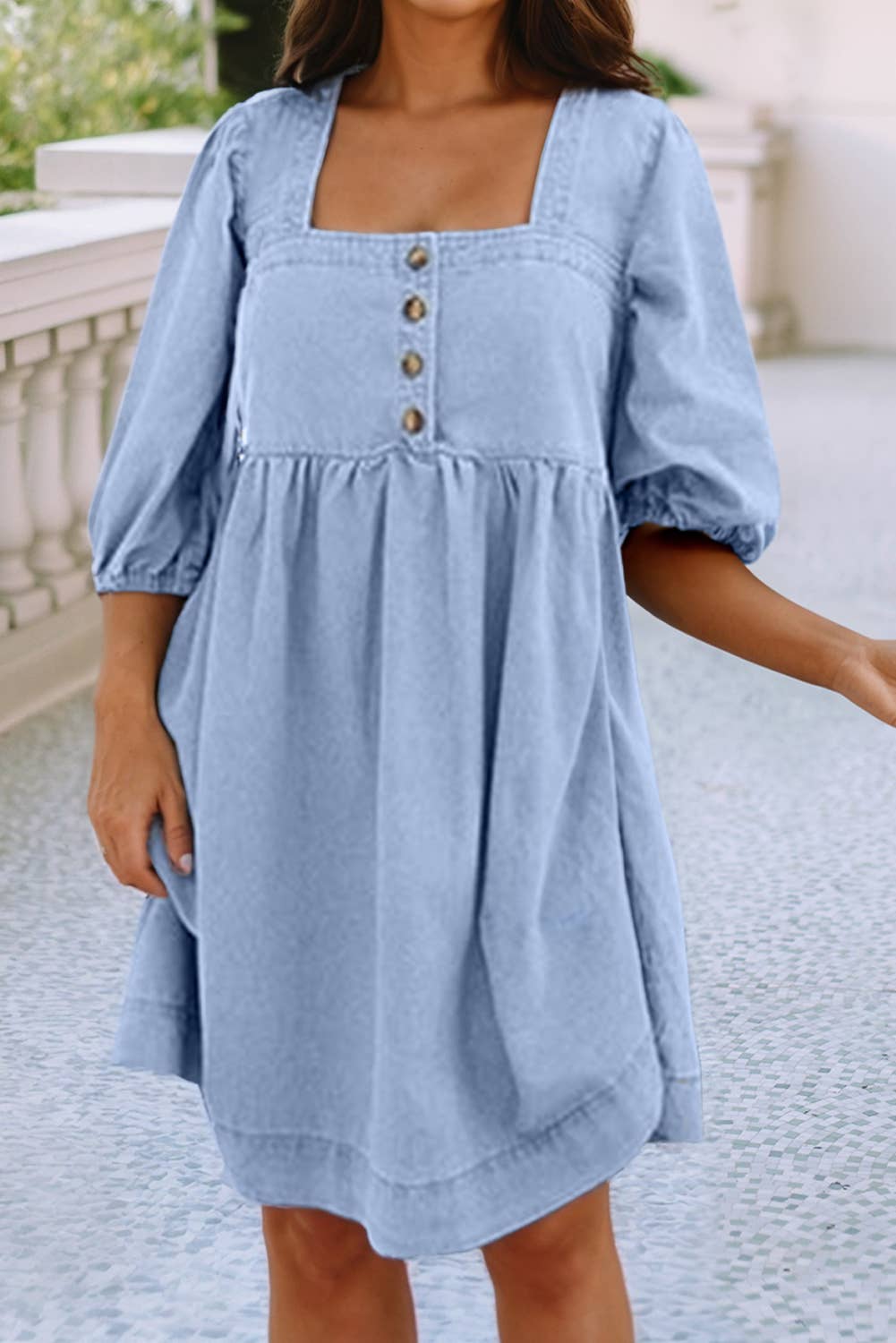 Denim Square Dress