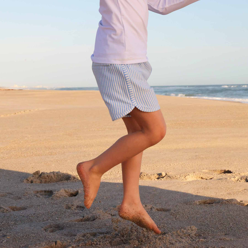 Boy's Swim Trunks | Seersucker Blue