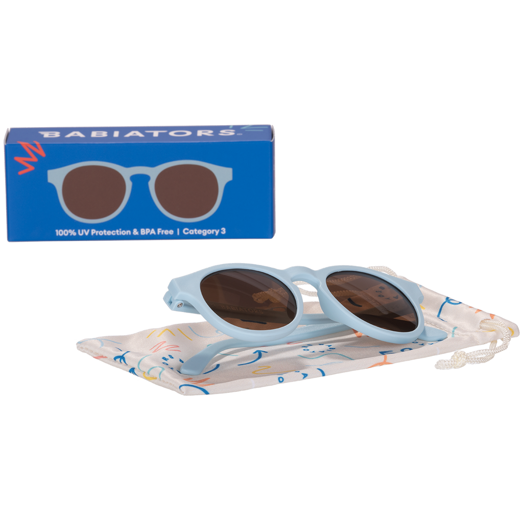 Baby Blue Keyhole sunglasses with Amber Lens