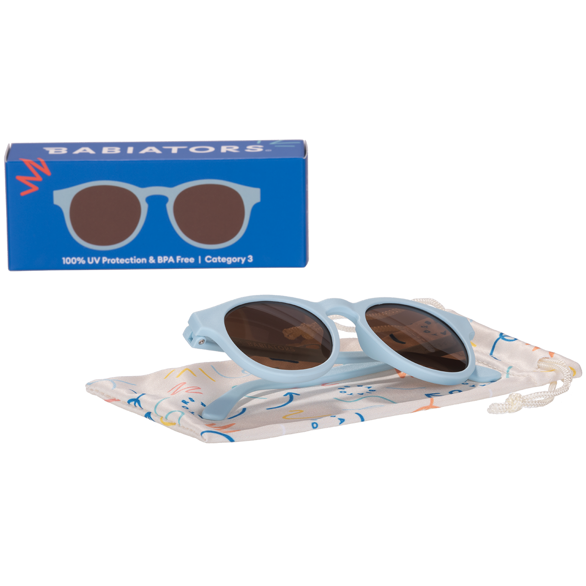 Baby Blue Keyhole sunglasses with Amber Lens