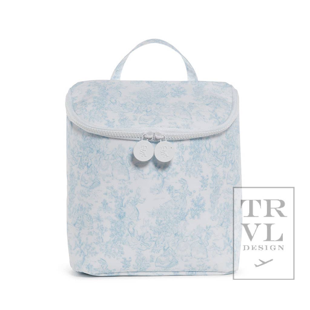 Take Away Bottle Bag - Insulated Bunny Toile Blue