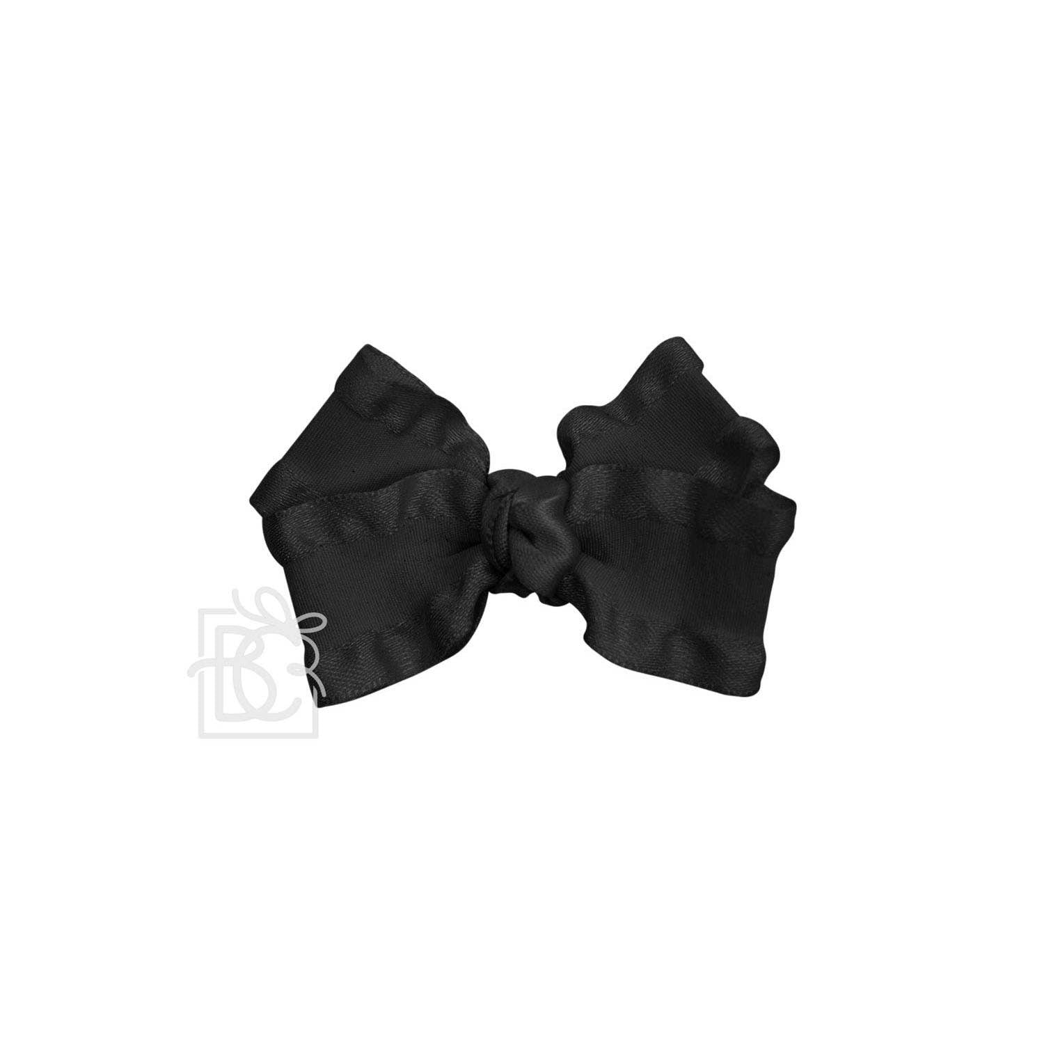 DOUBLE RUFFLE BOW ON CLIP