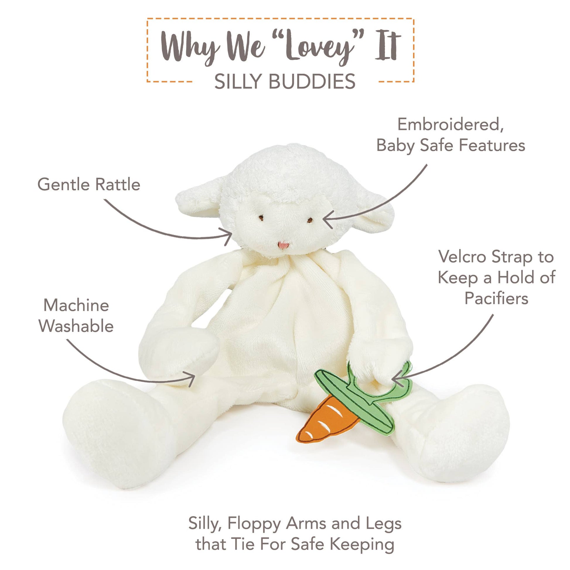 Silly Lamb Paci Clip