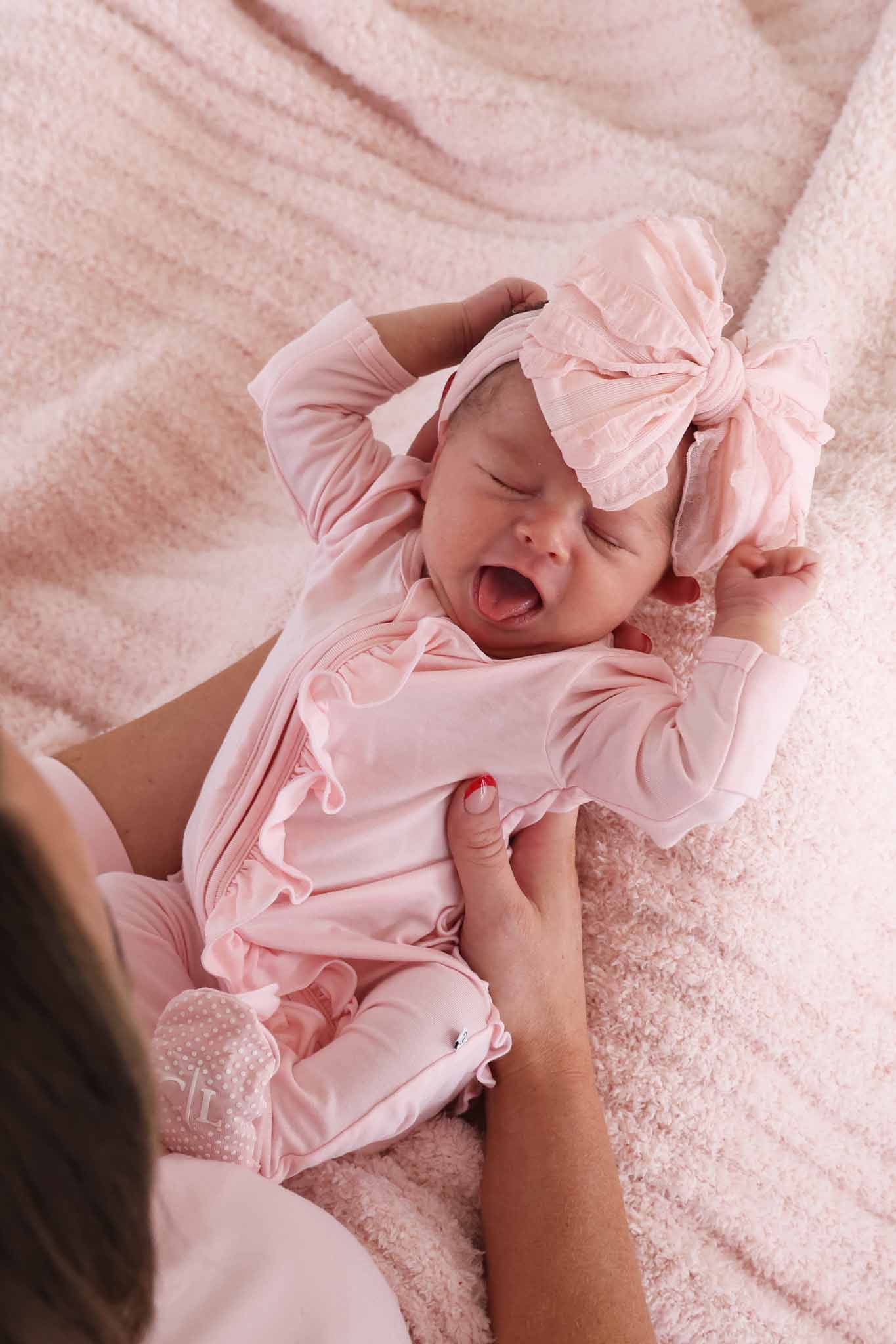 Bamboo Ruffle Zipper Footie