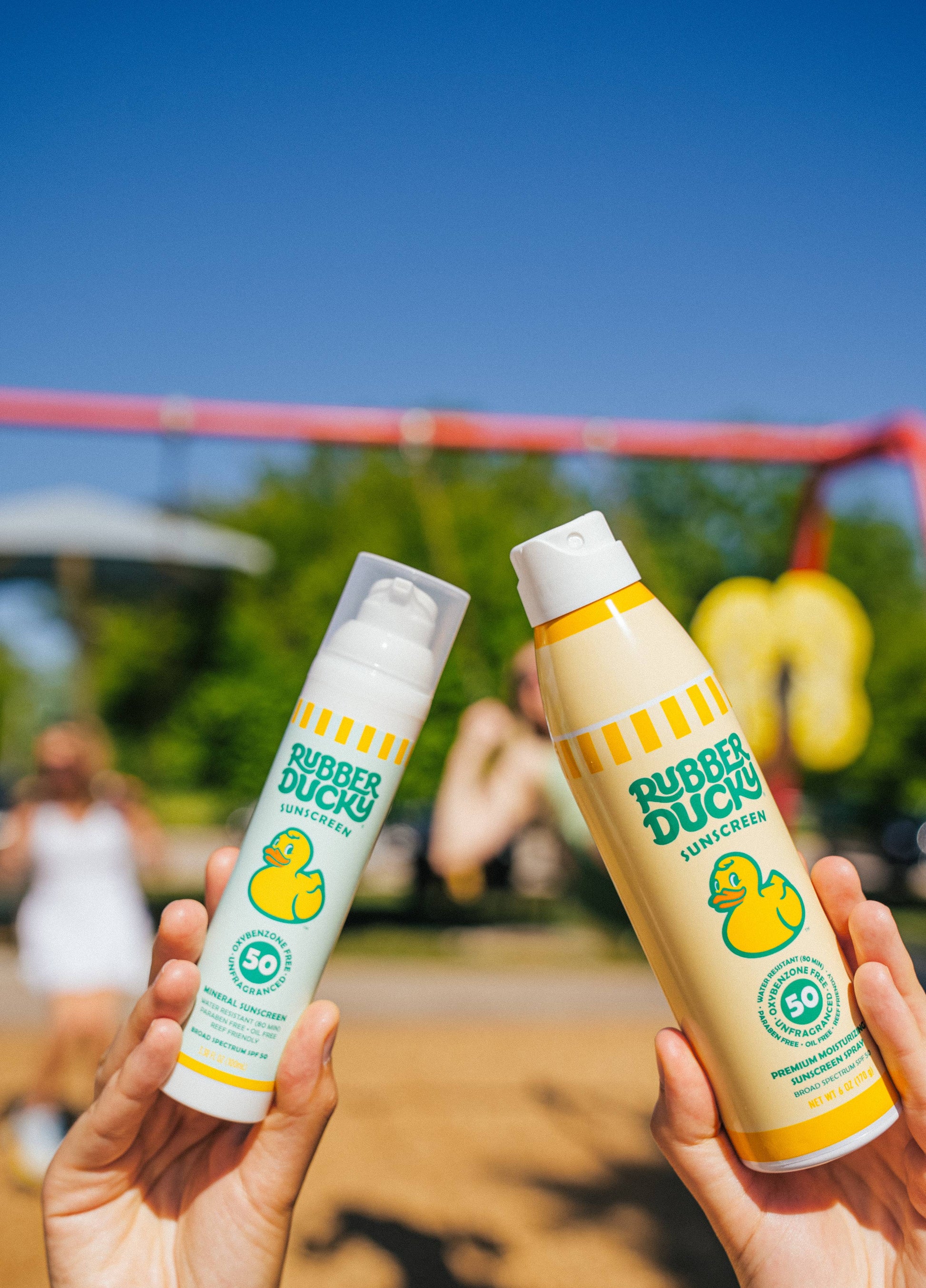 Spray Sunscreen SPF 50, Rubber Ducky Brand, 6 oz, Clear