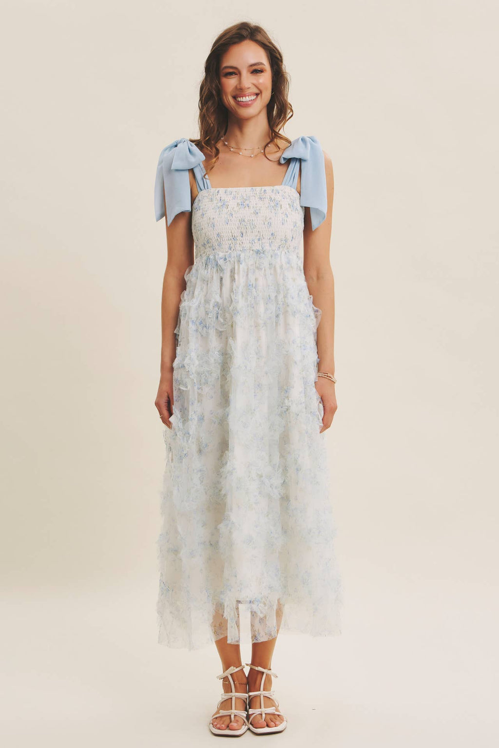 Sky Petals Tie Dress