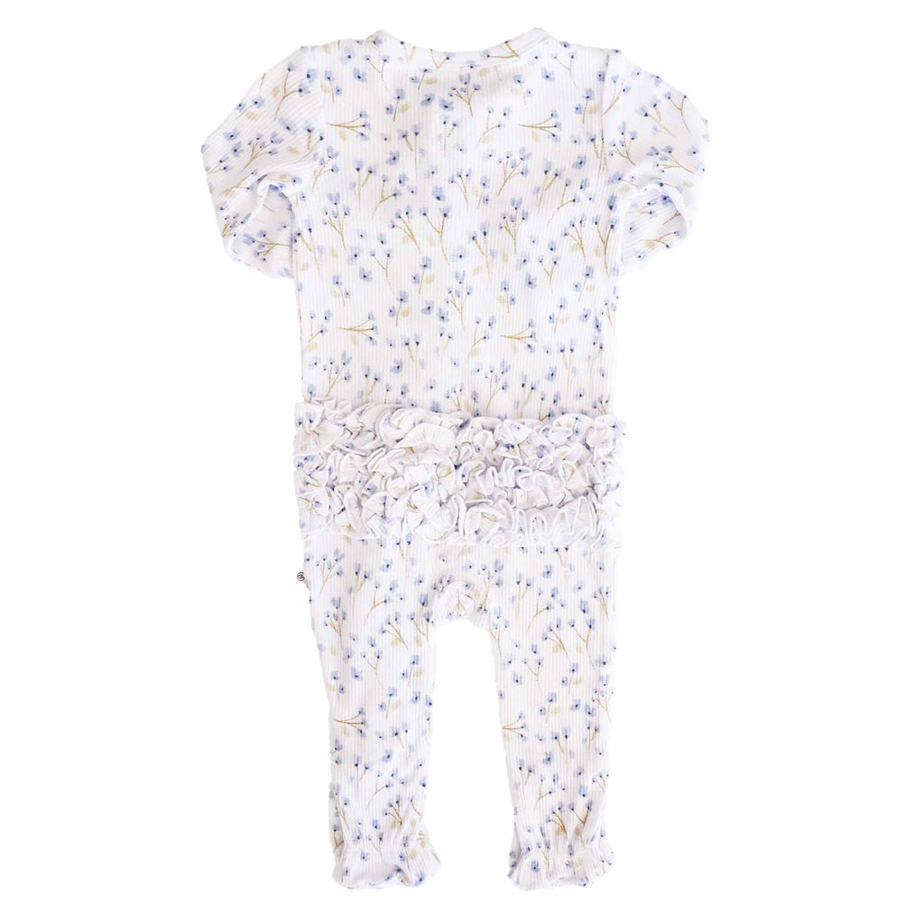 Blake's Blooms Bamboo Waffle Zipper Ruffle Footie