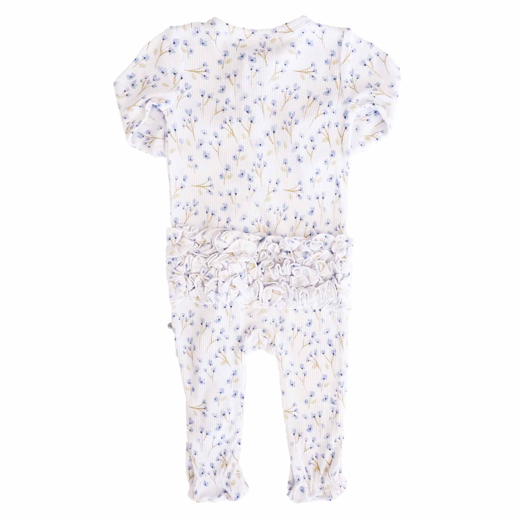 Blake's Blooms Bamboo Waffle Zipper Ruffle Footie