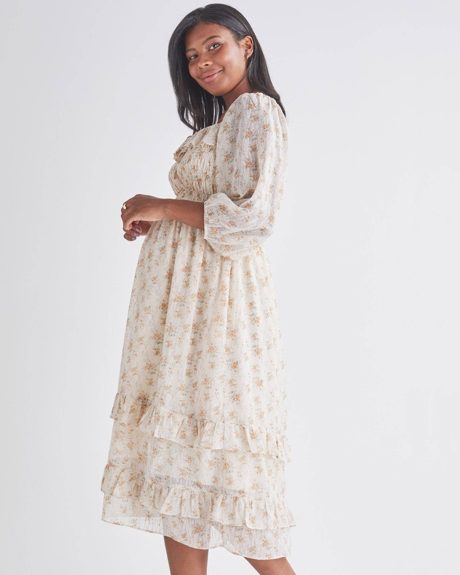 Daisy Romantic Cream Dress