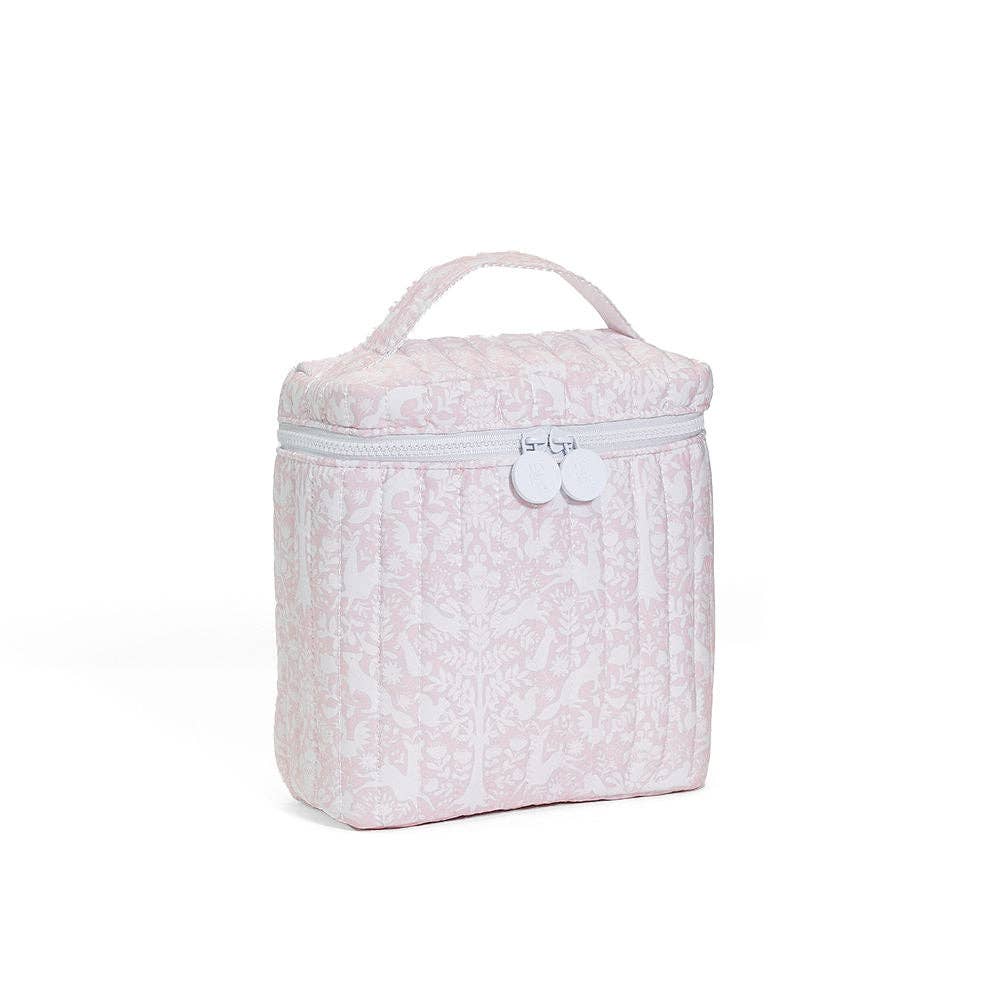 QUILTED GO GO LUNCH INSULATED BAG - WOODLAND PINK