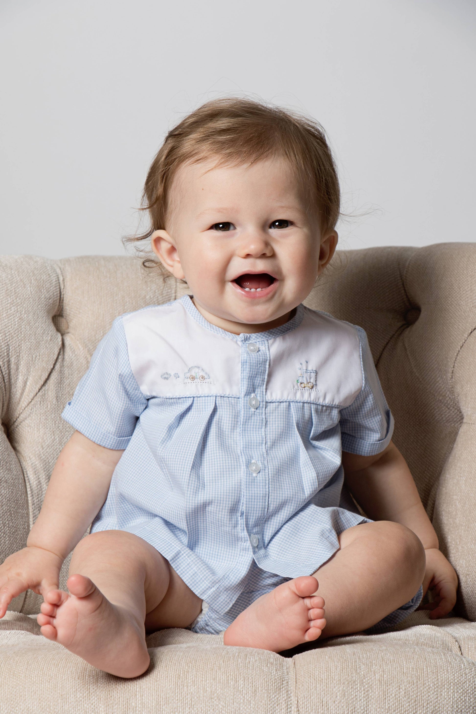 Blue Gingham Vroom Set