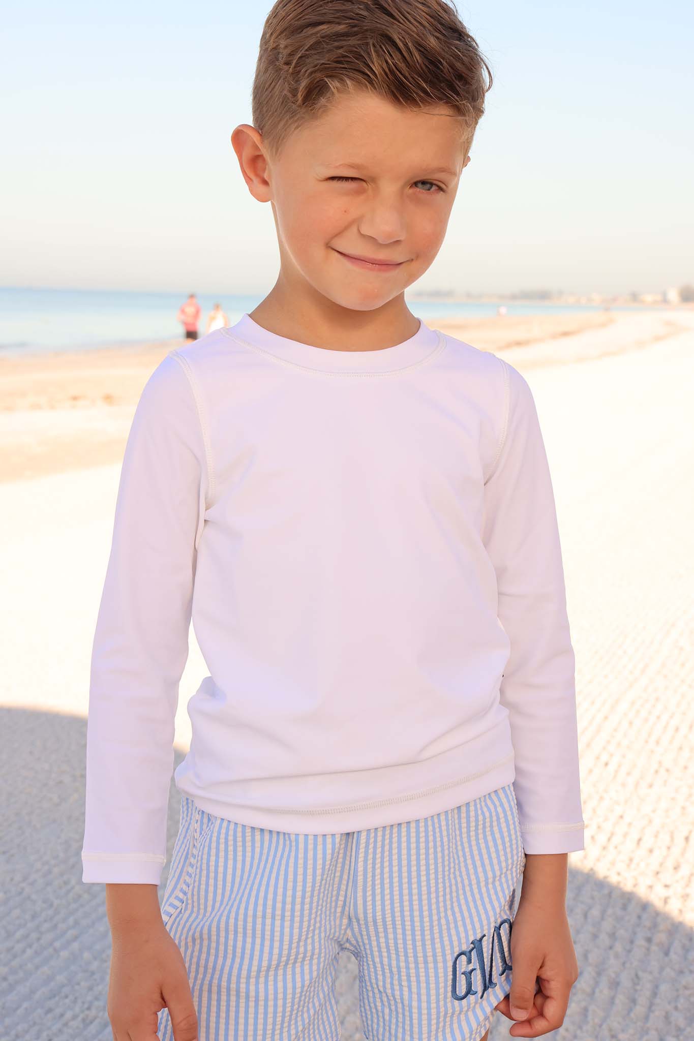 Long Sleeve Rash Guard Shirt | White Wholesale