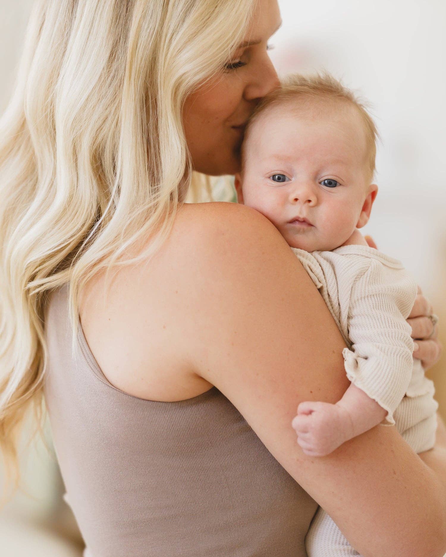 Sublime® Bamboo Maternity & Nursing Longline Bra Top | Taupe