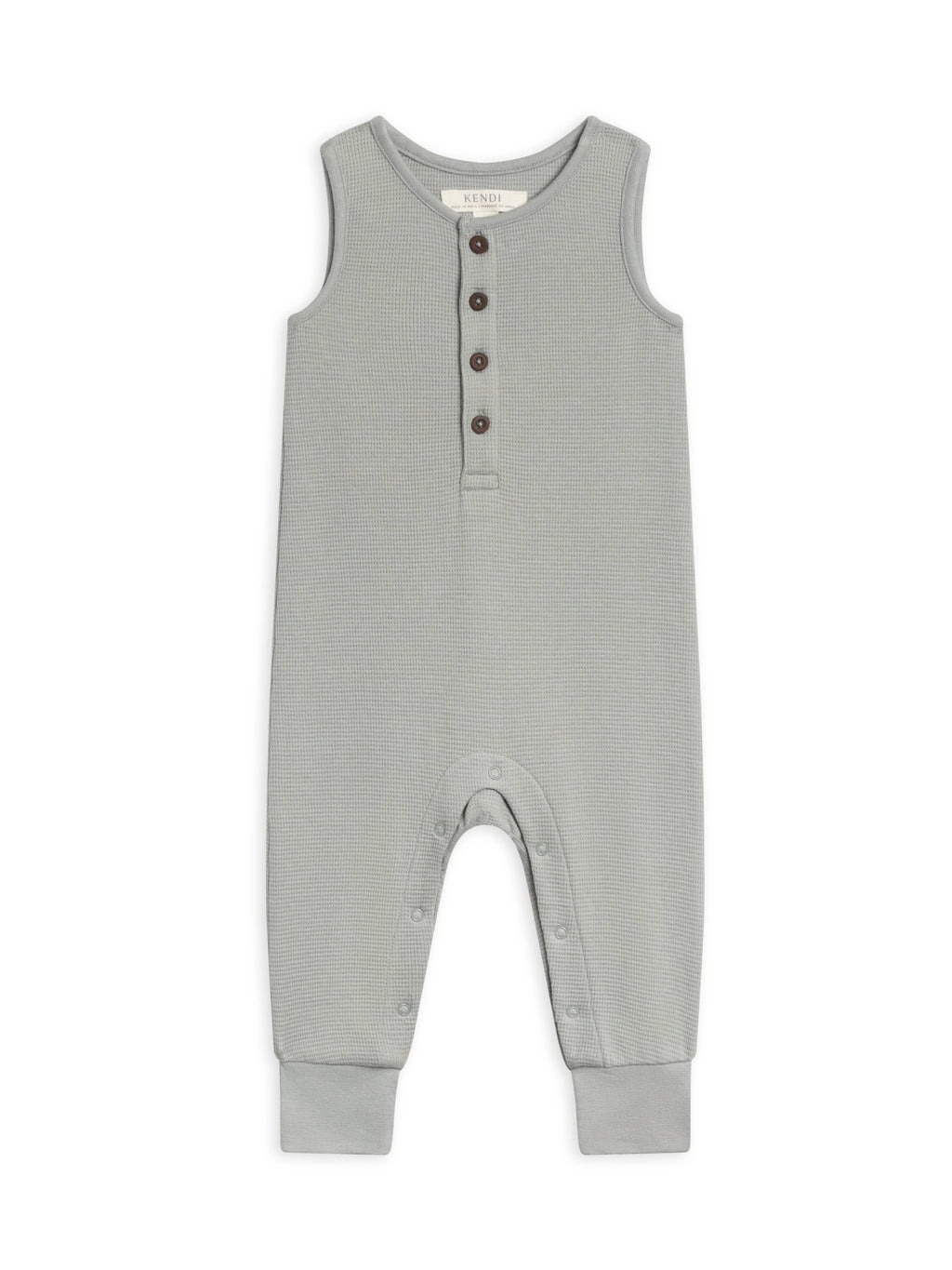 Organic Baby Wade Henley Tank Waffle Romper - Mist