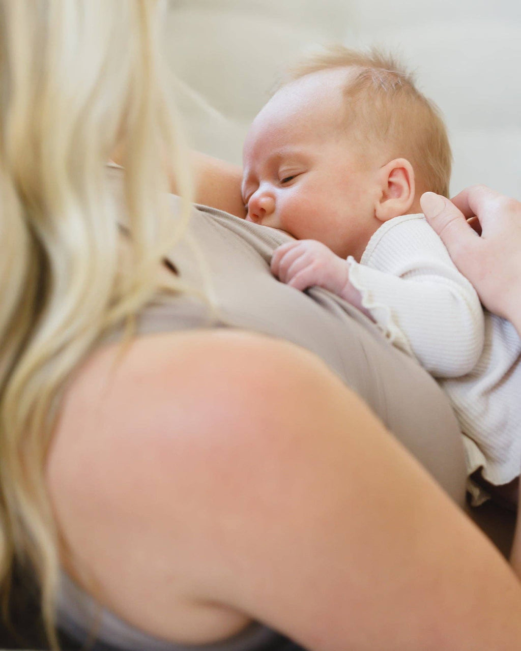 Sublime® Bamboo Maternity & Nursing Longline Bra Top | Taupe