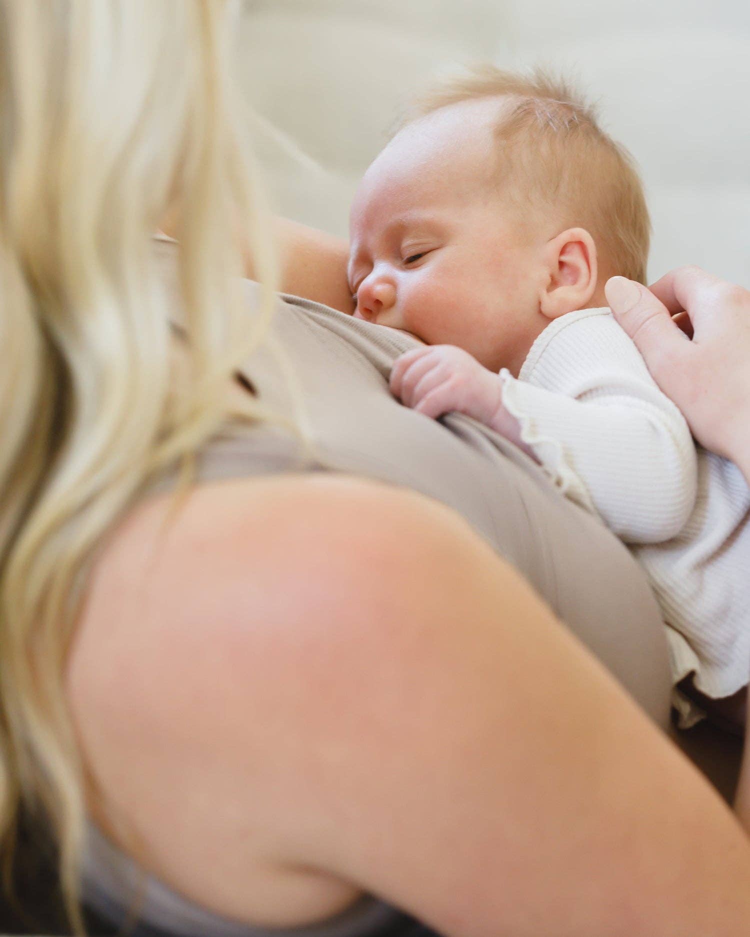 Sublime® Bamboo Maternity & Nursing Longline Bra Top | Taupe