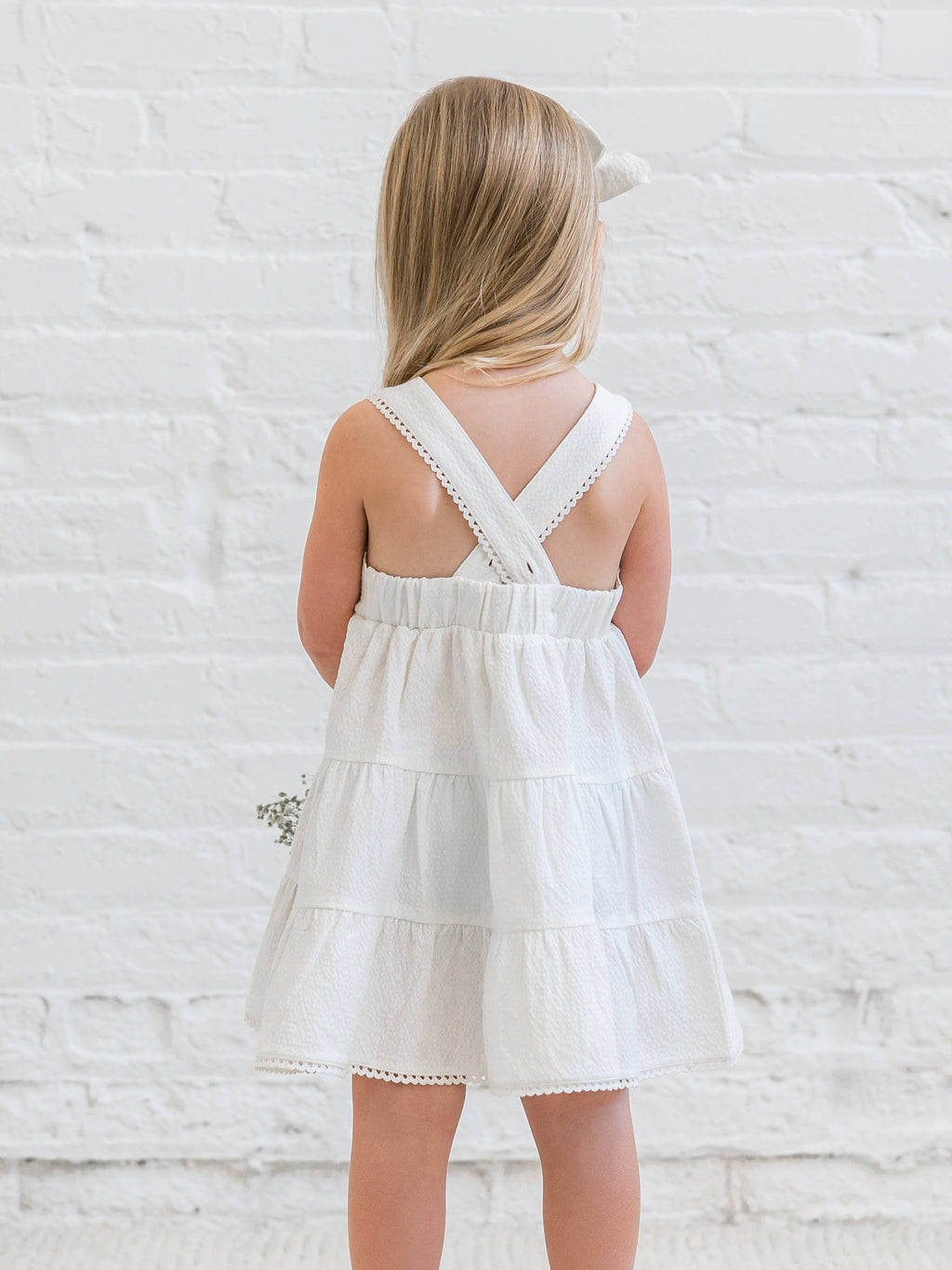 Zoey Seersucker Tiered Dress - Coconut