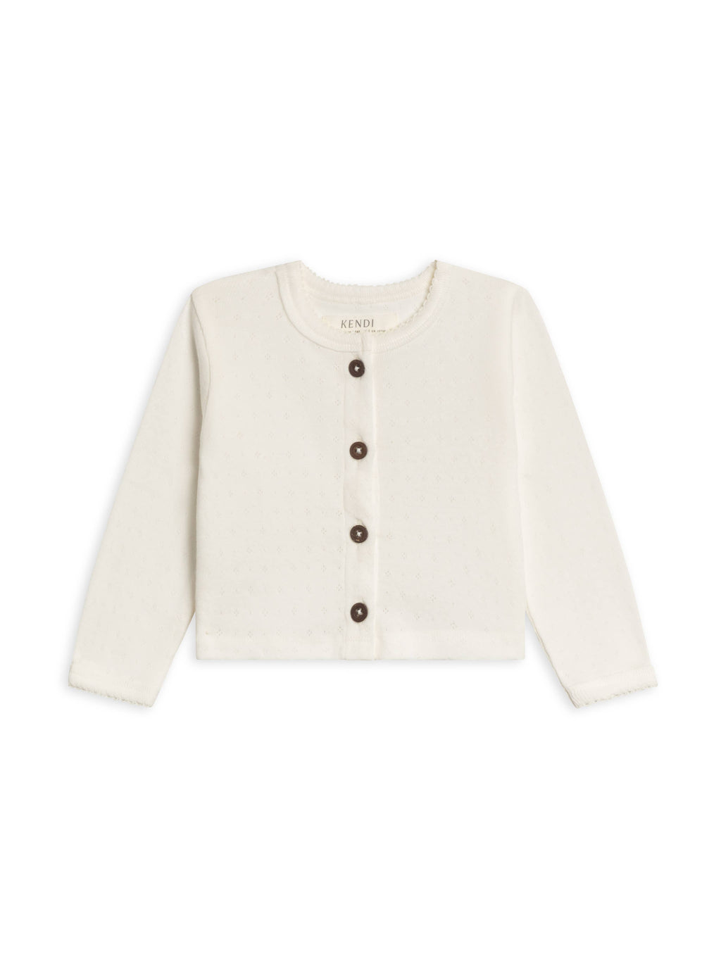 Clara Pointelle Cardigan - Coconut