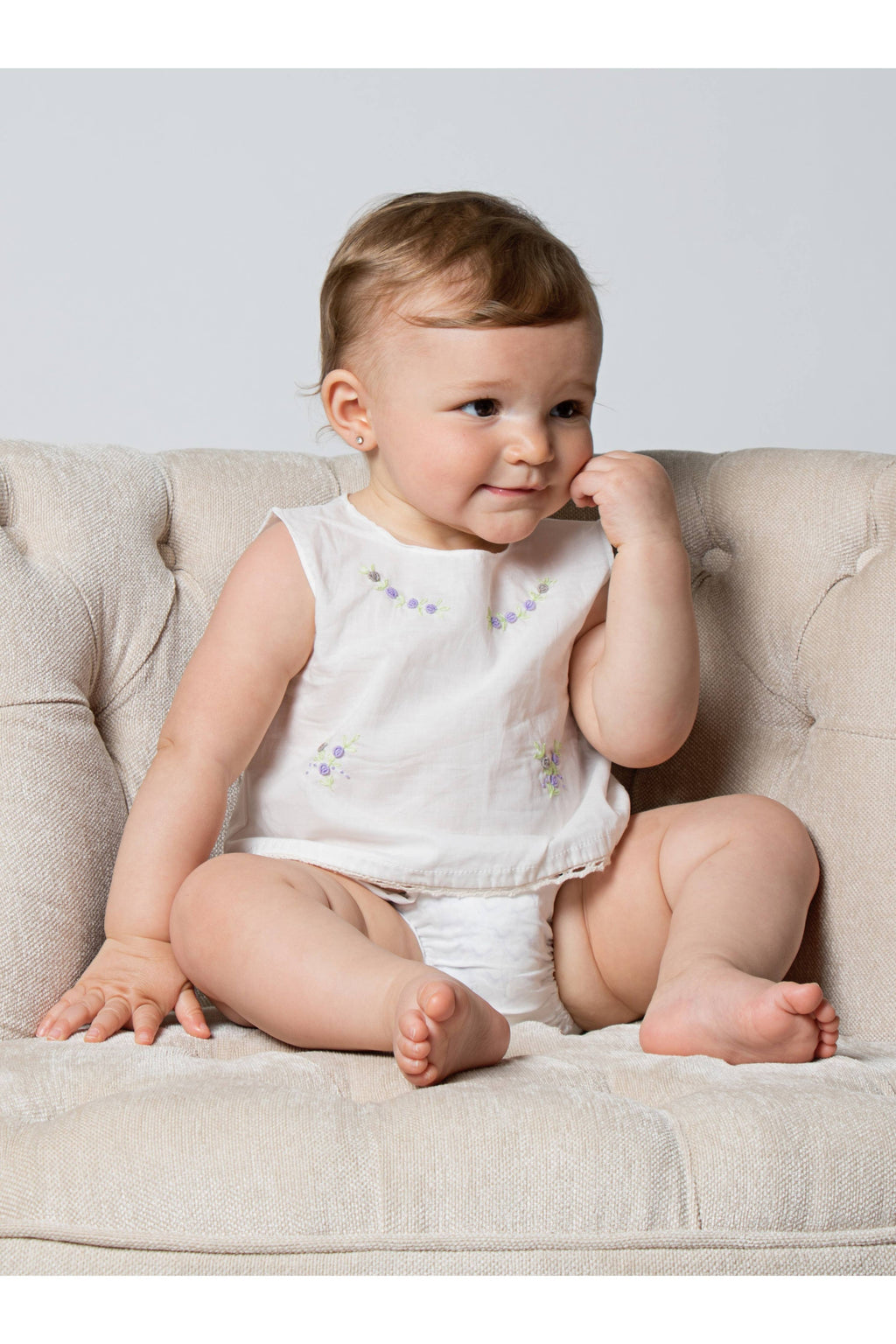 Lavender Bloom Two Piece Diaper Set