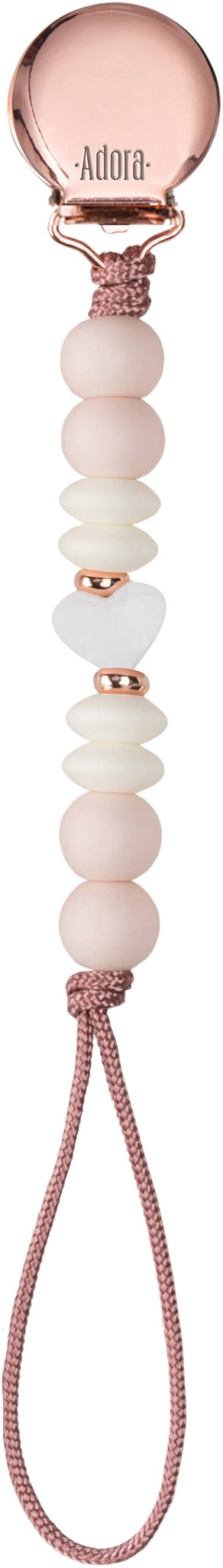 Blush Heart Pacifier Clip