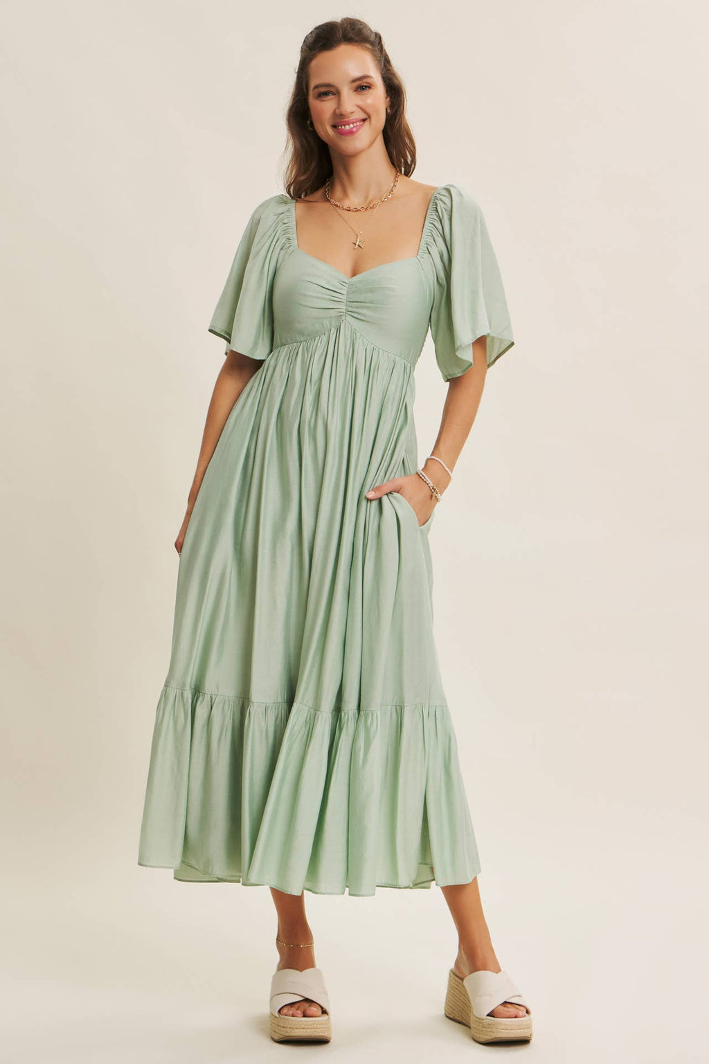 WHISPERING WILLOW MIDI DRESS