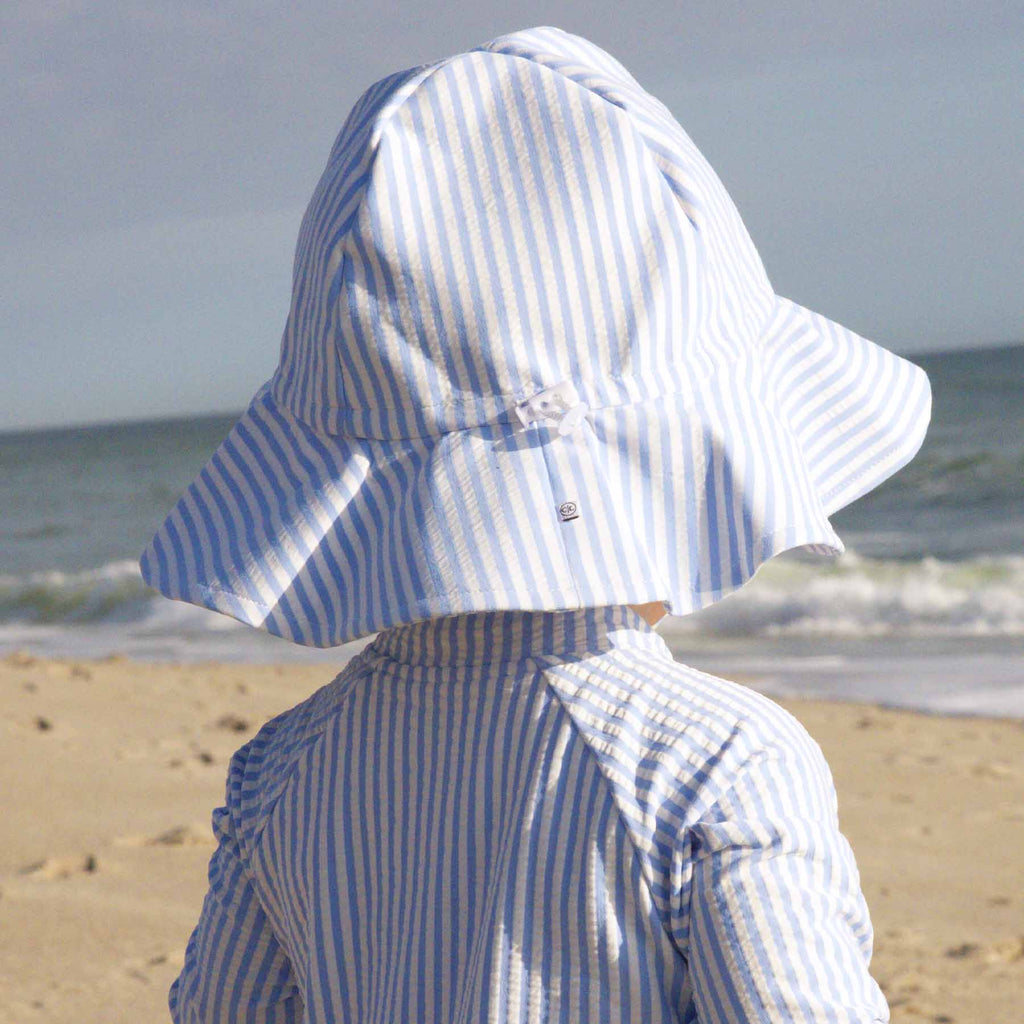 Printed Sun Hat | Seersucker Blue
