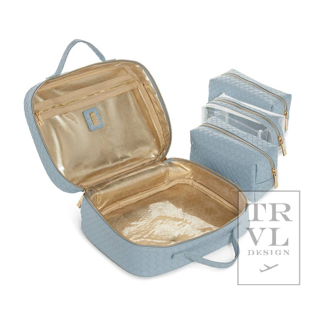 Luxe Trvl2 Cosmetic Toiletry Case - Woven Bleu