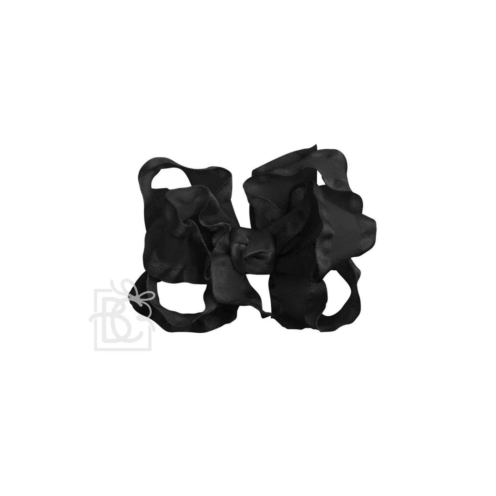DOUBLE RUFFLE BOW ON CLIP