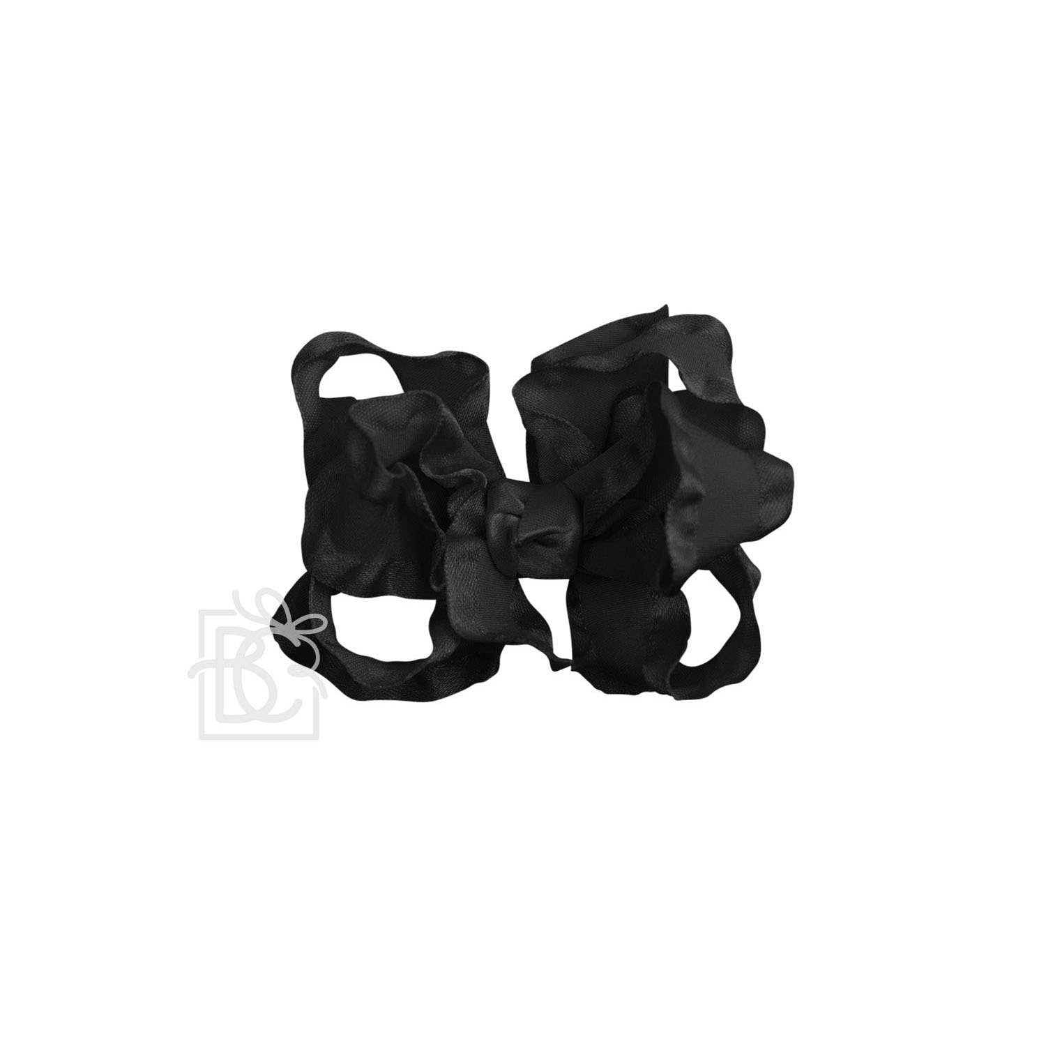 DOUBLE RUFFLE BOW ON CLIP
