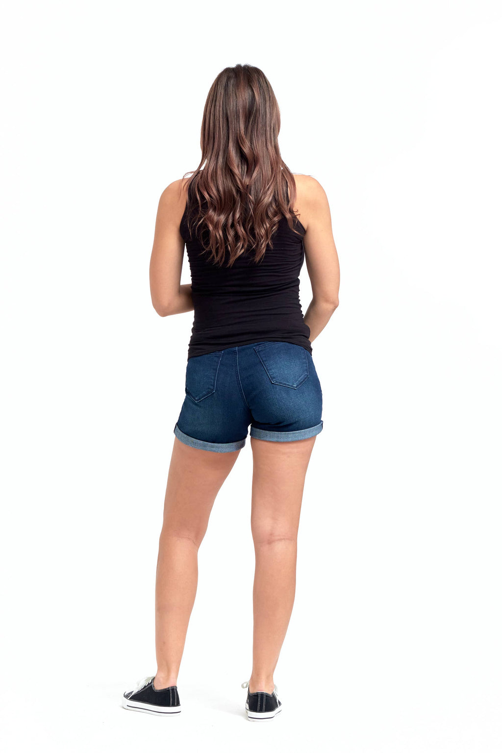 Marco Maternity Roll Cuff Jean Shorts w/ Bellyband