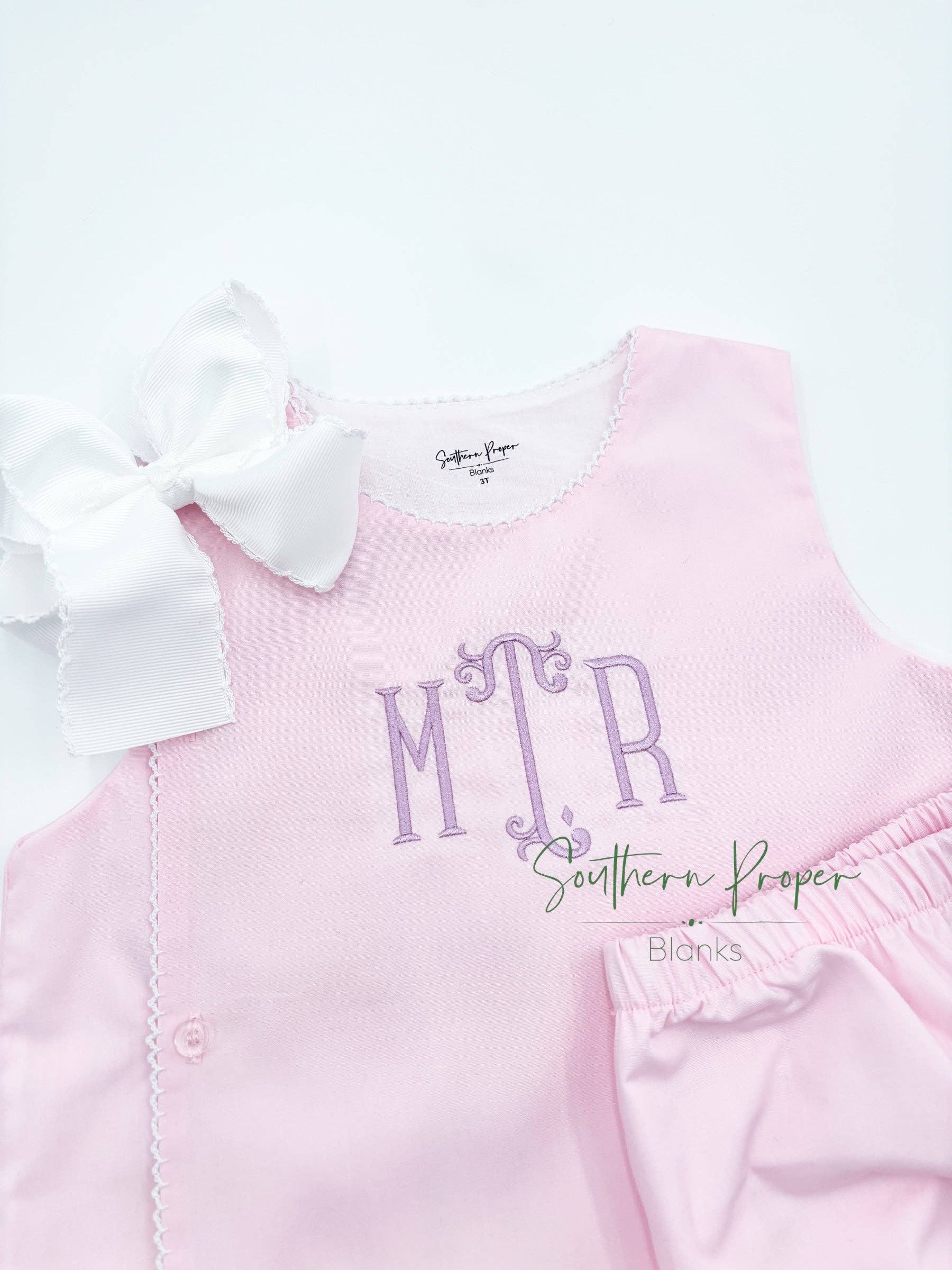 Picot Blank Bloomer Set -Rose