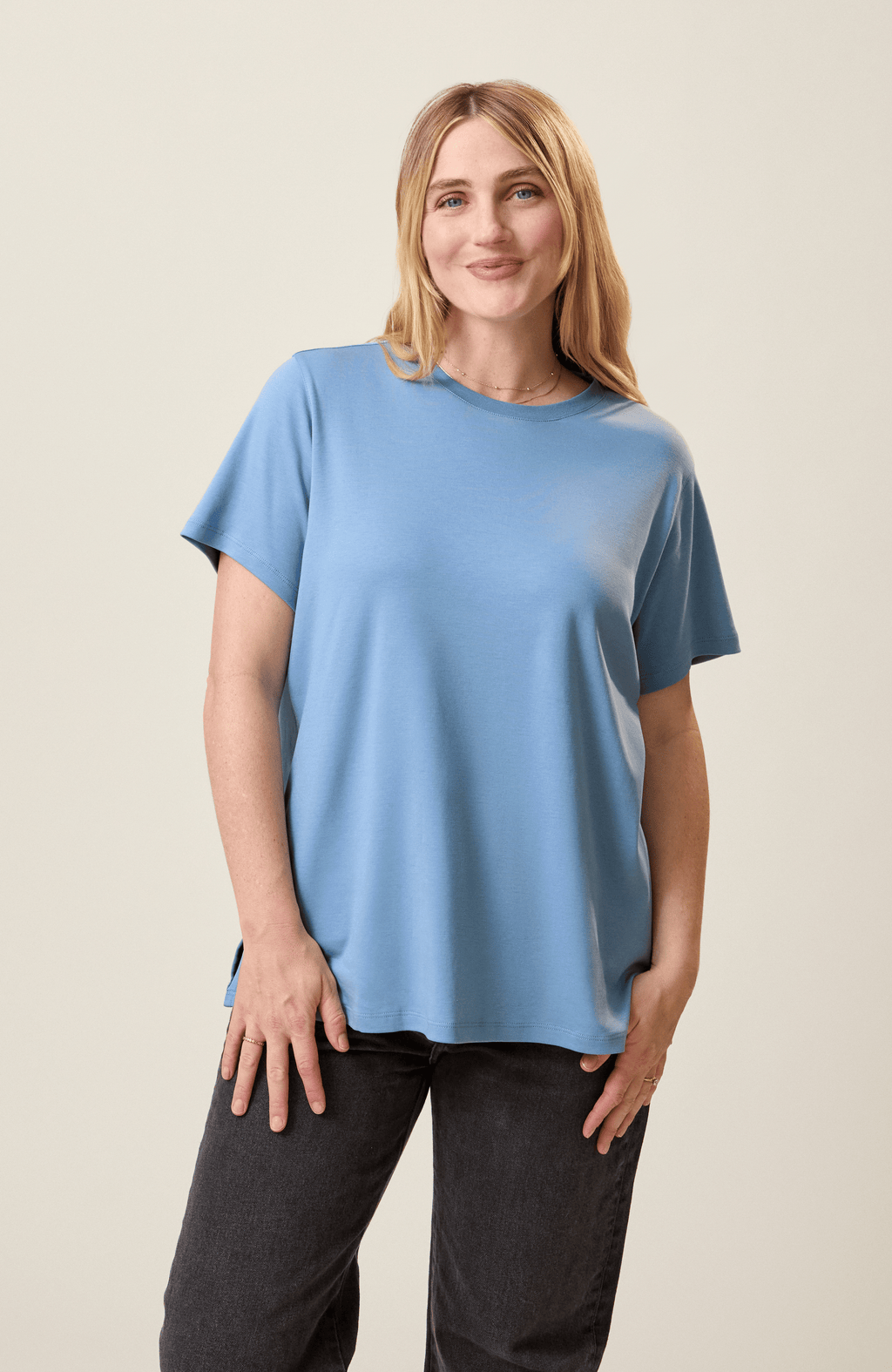 Cotton Side Zip Maternity & Nursing T-Shirt