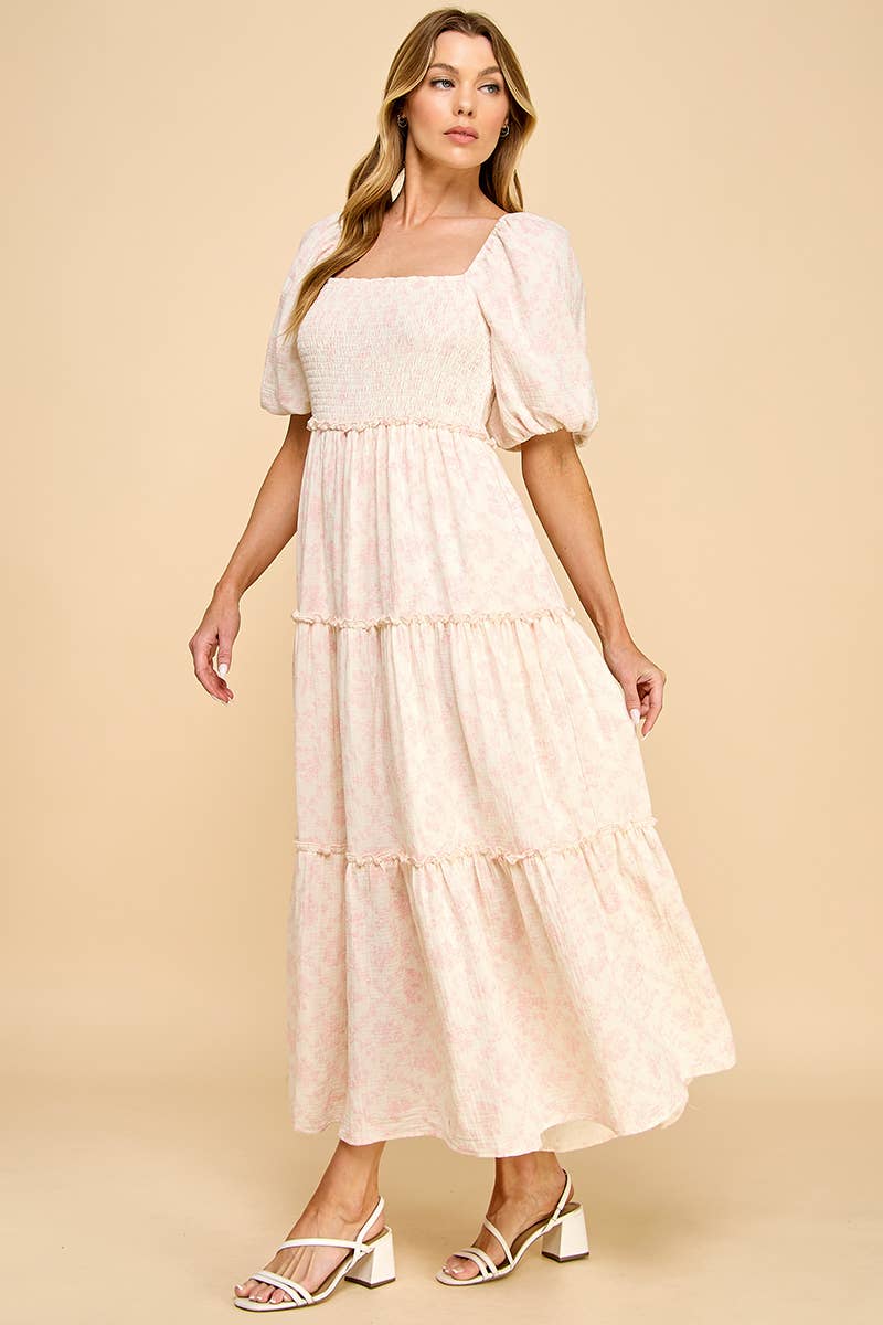 Hattie Porcelain Tiered Maxi