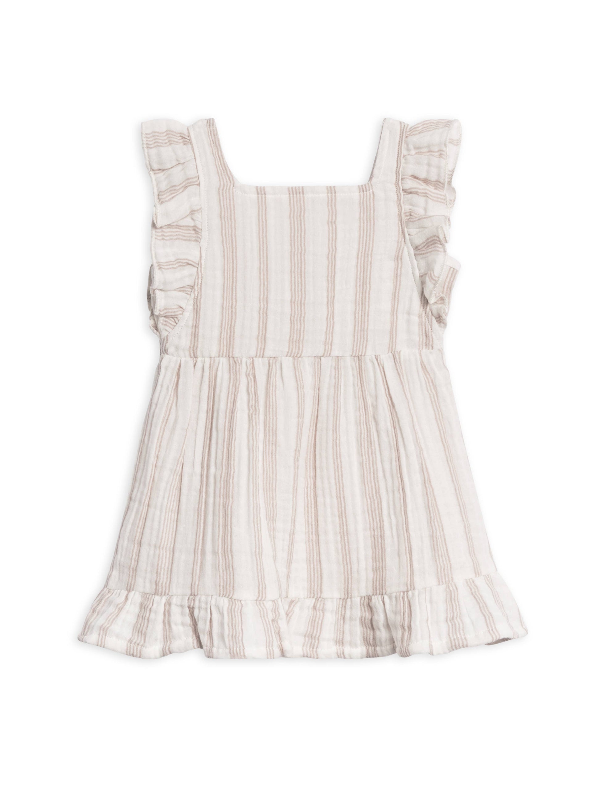Organic Baby & Kids Jane Muslin Dress - Enzo Stripe / Beige