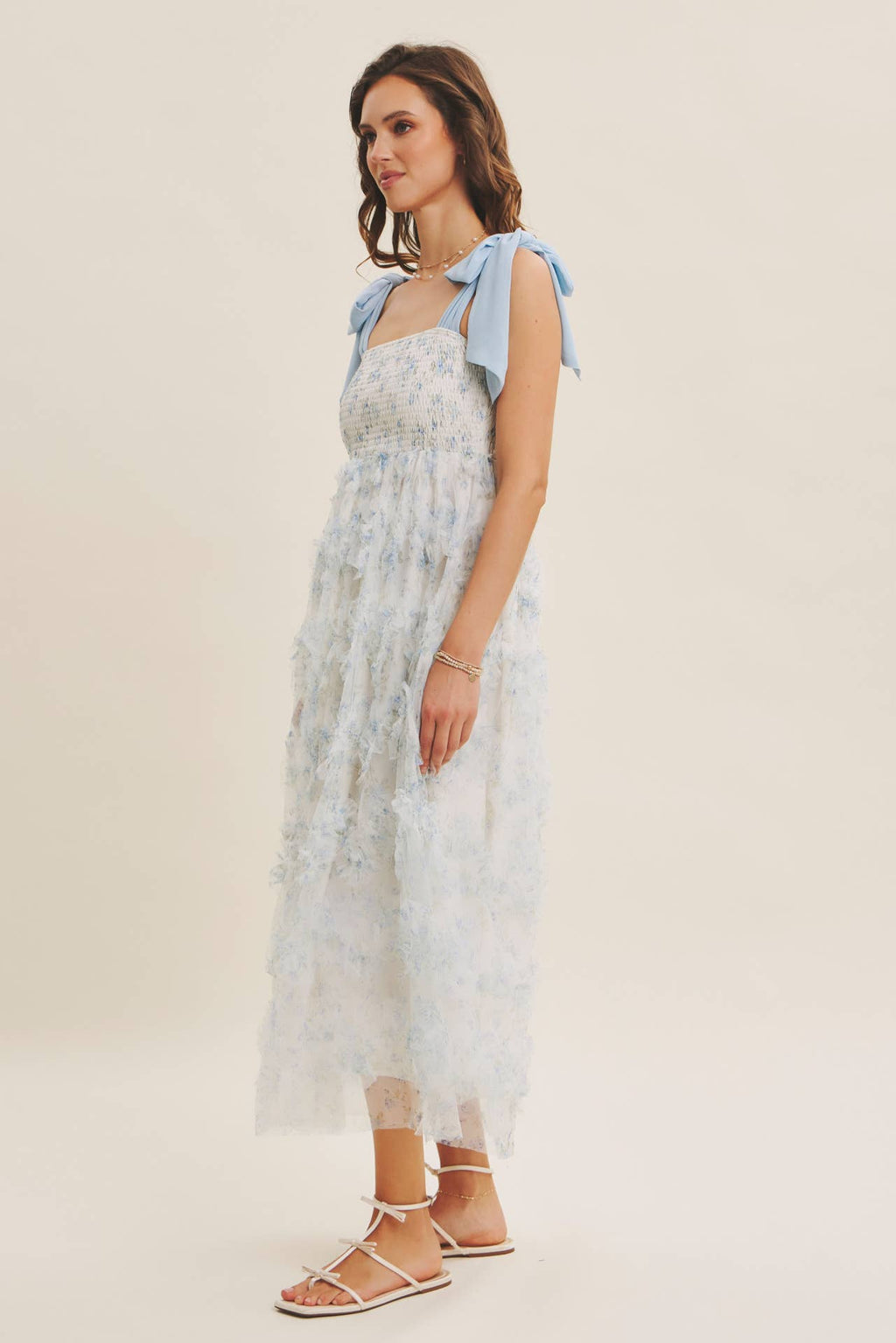 Sky Petals Tie Dress