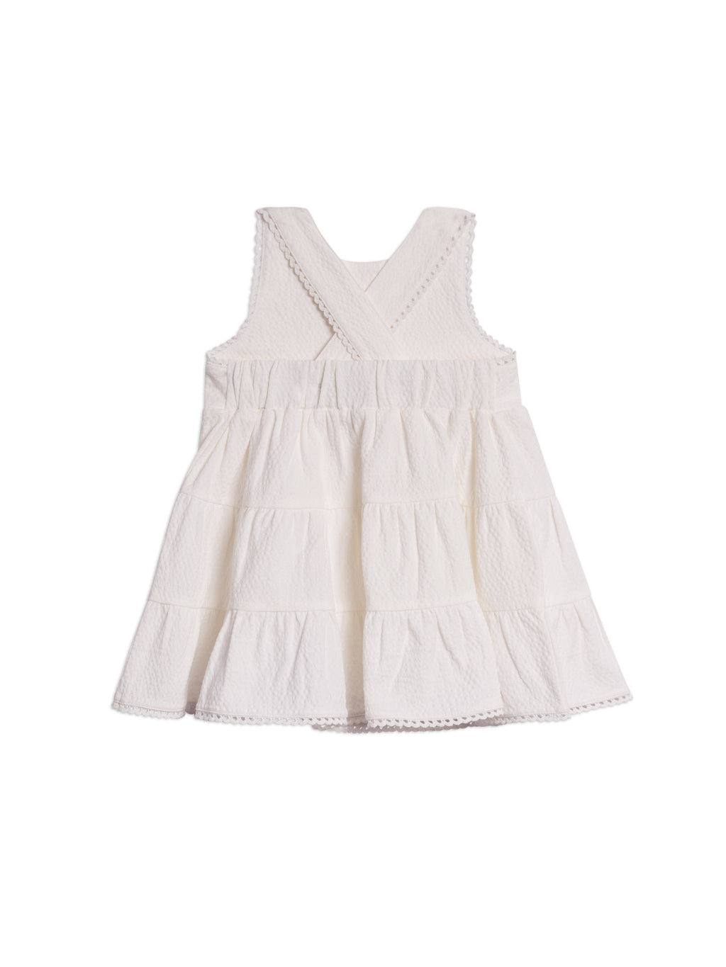 Zoey Seersucker Tiered Dress - Coconut