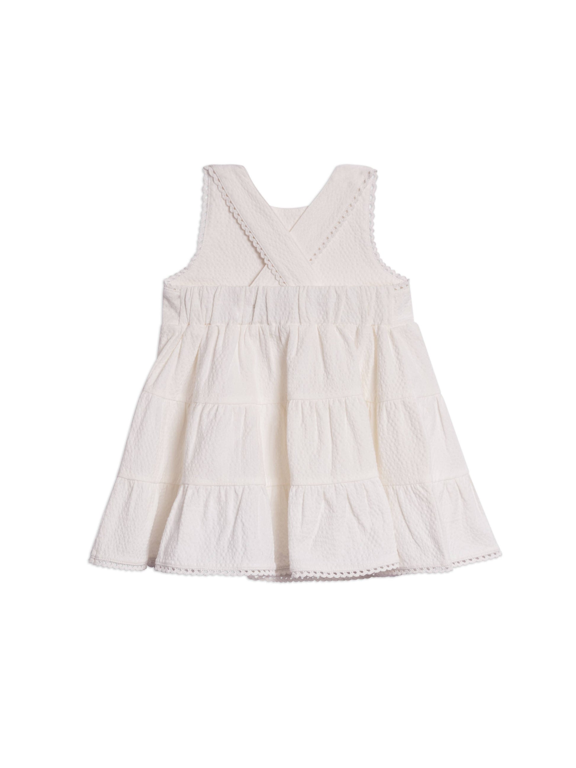 Zoey Seersucker Tiered Dress - Coconut