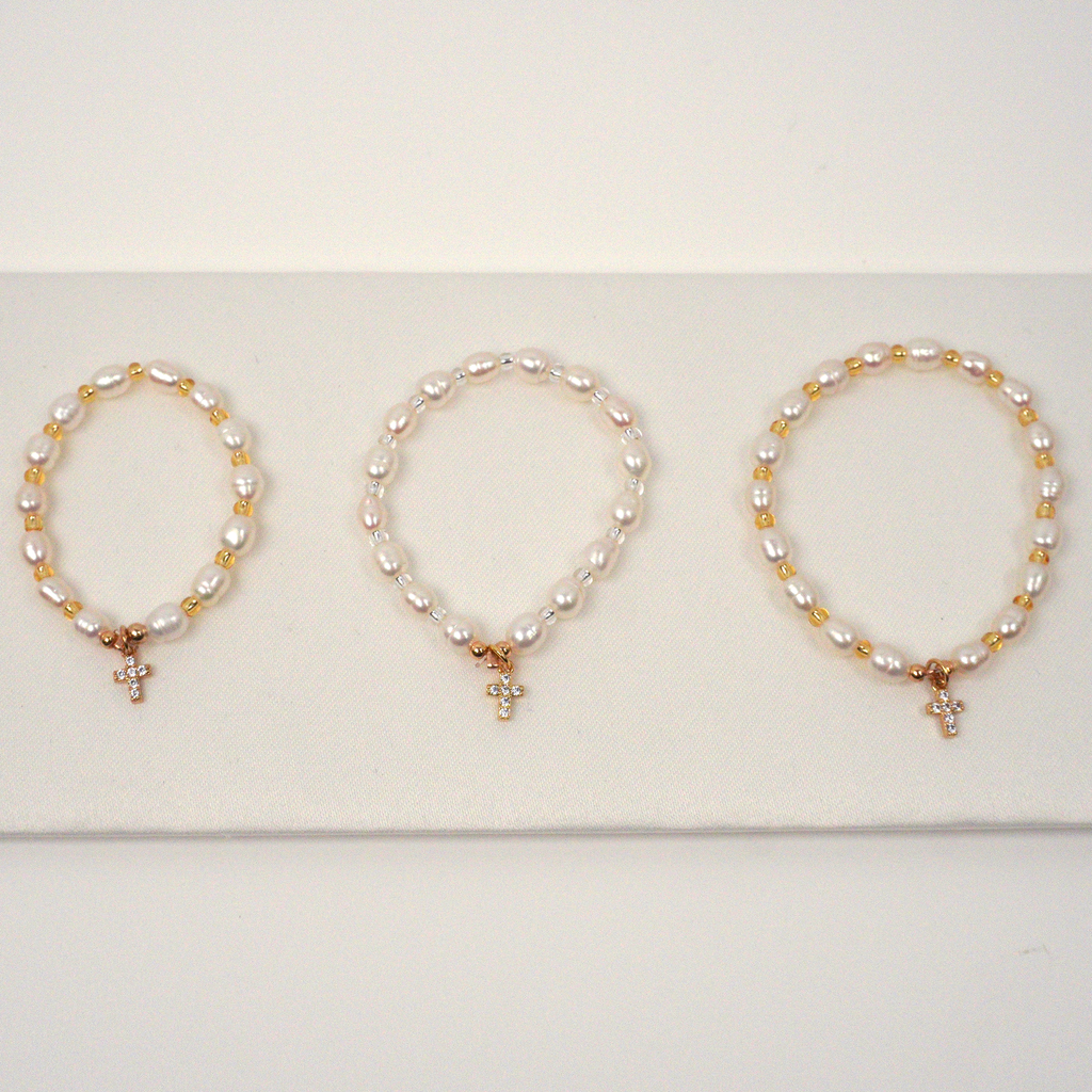 Water Pearl Bracelet with Glass Beads