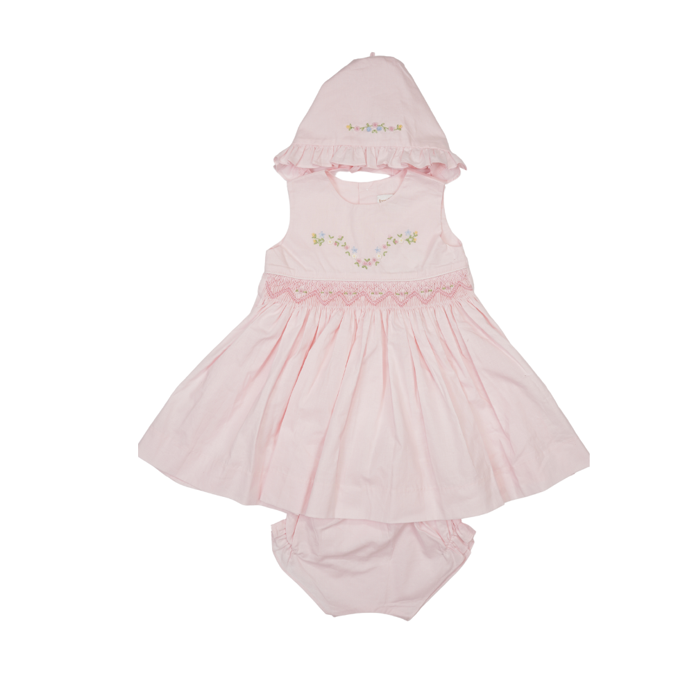 Pink Sleeveless smocked Dress