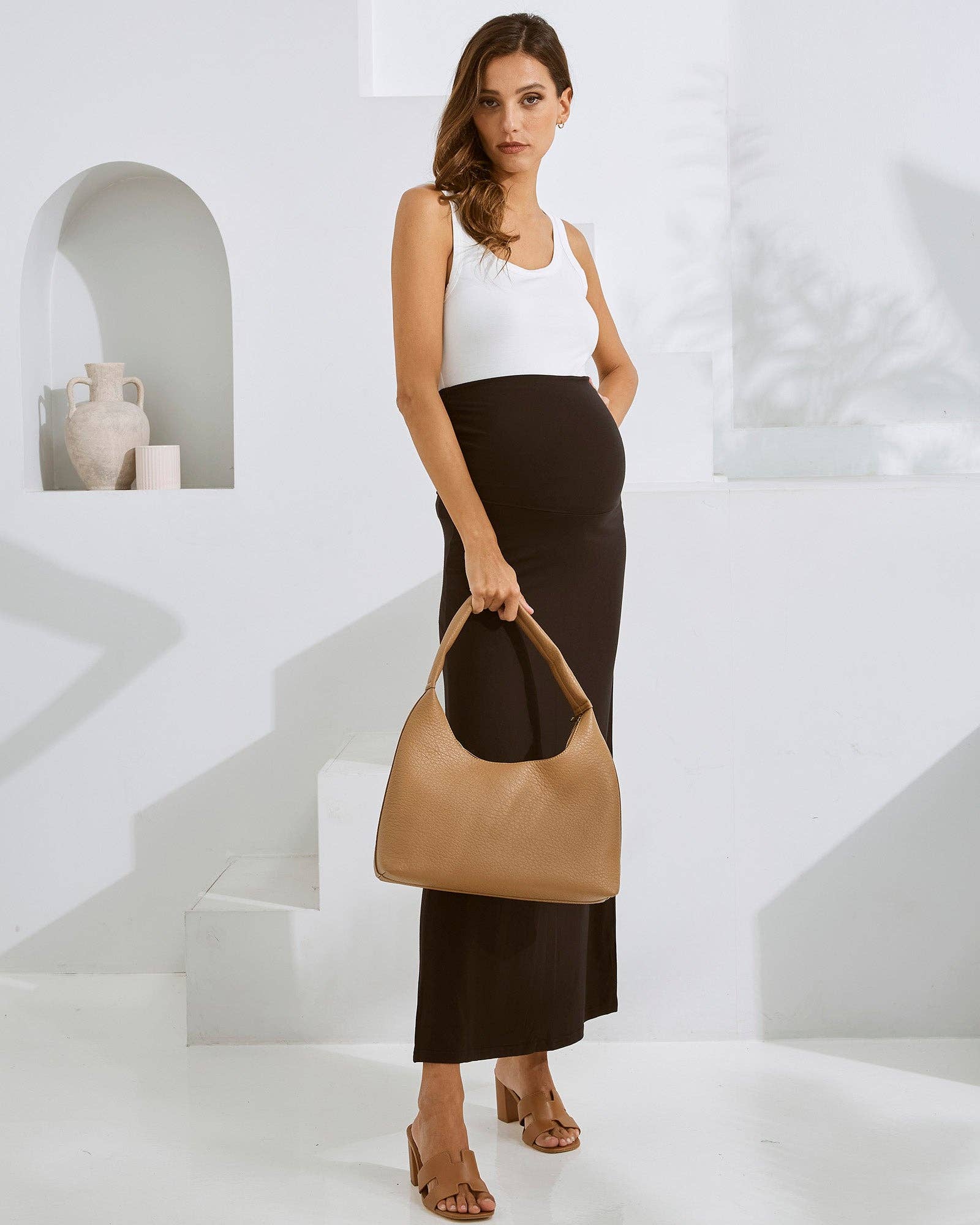 Colette Maxi Maternity 2 in 1 Skirt/Dress in Black